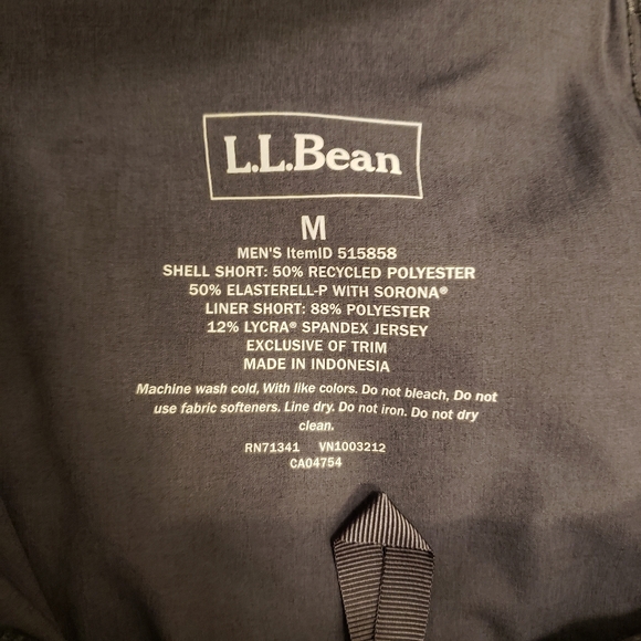 LL Bean Mens M Comfort Cycling Short W/ Liner Alloy Gray UPF 50+ Stretch 515858 - Picture 5 of 10